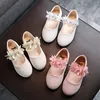 Turnschuhe Kinder Leder Mädchen Schuhe Glänzende Blumen Prinzessin Für Baby Party Hochzeit Kinder Wohnungen Frühling Sommer Kleid 230322