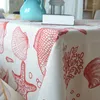 Bordduk Decor Ocean Hippocampus Starfish Modern Linen Tracloth Wedding Dining Home Decorative Kylskåp TV -omslag