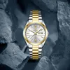 Zegarek na rękę Liebig Japan Quartz Ruch Golden Watches Mens Top Stael Stael Pasek Data Tydzień Zegar zegarowy RELOJ HOMBRE