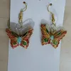 Cloisonné Émail Grand Papillon Charme Conception Coloré Boucles D'oreilles En Gros Bijoux Accessoires Unique Traditionnel À La Main Femmes Vintage Boucles D'oreilles 10 paires / lot