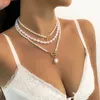 Collares pendientes Ingemark Vintage barroco perla corazón OT hebilla colgante collar para mujer boda nupcial grano cadena cuello accesorios joyería nuevo Z0321