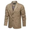 Abiti da uomo Blazer Primavera Autunno Giacca da uomo Giacca da uomo in cotone lavato Cappotto Casual Slim Fit Giacca da lavoro di lusso Bomber militare dell'esercito M-5XL 230322