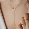 Collana di alta qualità alla moda Collana con ciondolo a forma di stella e luna Collana bellissima di lusso per accessori di gioielli da donna Regalo di nozze