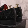 Projektant mody buty ślubne dla mężczyzn Rhinestone Flat Man Sukienka