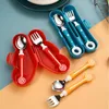 Dijkartikelen Sets Baby Gadgets Lollipop Spoon Fork Children Utsil roestvrij staal Toddler Cutlery Infant Feeding -serviesset