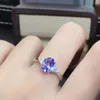 Cluster gaat het cadeau voor je geliefde vrouw Tanzanite luxe ring edelsteen 925 sterling zilveren fijne sieraden