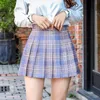 Jupes Charme XS-3XL Plaid Automne Eté Jupe Taille Haute Couture Étudiant Jupes Plissées Femmes Mignonnes Douces Filles Danse Mini Jupe 230322