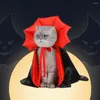 Trajes de gato Halloween Pet Cute Cosplay Vampire Capa Para um vestido de cachorro de gatinho de cachorro pequeno Kawaii Clothes Accessoties 2023