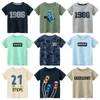 Tshirts Summer Childrens Clothing Leaf Brev Tryck Kidskläder pojkar Kort ärm T -shirt bomullstoppar Tee Shirts Drop 230322