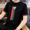 T-shirt da uomo Ape estiva lavorata a maglia Top a righe maglione stile coreano T-shirt pullover T-shirt slim