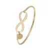 Bangle Eternal Love Women Color oro Bracciali semplici in acciaio inossidabile Gioielli 2023 Regali di San Valentino Goccia