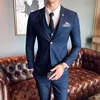 Men's Suits Blazers Large Size 7XL Blazer Vest Pants Groom Wedding Dress Dark Plaid Classic Retro Men's Formal Business Suit Three-Piece Set 230322