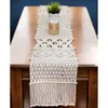 Table Runner MacRame Table Runner Boho Wedding Decor Handwoven Vintage Farmhouse Bohemian Matsal Stil Dekorationer 230322