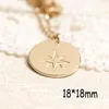 Pendentif Colliers Babygirl Mode Étoile Disque Collier 18mm Or Acier Inoxydable York Style Gravé Collier Ami Pour Toujours