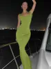 فساتين الحفلات Tnie 2023 Summer Y2K مثير لاعبو الستائر Maxi Dress Women Women Elegant Vestidos Sleveless Outfits Long Tank Futits Y2303