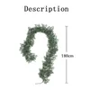 Kwiaty dekoracyjne 180 cm Świąteczne sztuczne winorośl 6 stóp Garland Leav Vines Greenery wiszące rattan Natale Decorazioni imprezowy wystrój domu