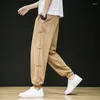 Pantalones de hombre Estilo chino Algodón Lino Casual Hombres Étnico Harajuku Vintage Joggers sueltos Pantalones Cintura elástica Harem