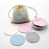Многоразовые бамбуковые подушечки для снятия макияжа, 12 шт., моющиеся круглые хлопковые очищающие инструменты для снятия макияжа с лица
