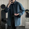 Casual shirts van herenoverhemden mannen Men Lange mouw Solid Simply Tieners Handige zachte mode Kleding All-match Persoonlijke Japanse Kpop Streetwear Cozy Ins 230322