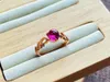 Cluster Rings JHY Solid 18K Gold Nature Red Tourmaline 5.9mm Gemstones For Women Fine Jewelry Presents The Six-word Admonition