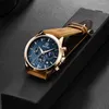 Wristwatches Top Brand BNEYAR 2023Men's Quartz Wristwatch Fashion Sports Chronograph Military Waterproof Leather Watch Men Relogio