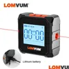 Mätverktyg Lomvum Digital Protractor Laser USB Inclinometer 360 Level Angle Finder High Precision Goniometer Magnet Tilt 201116 DHSFO