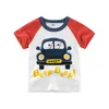 Tshirts 210years Cartoon Car Print Boys Girls t Shirt Summer Children Kids Clothes Shorts Sleeve Oneck Cotton Tops Tees Drop 230322