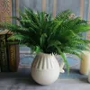 Decorative Flowers Large Green Artificial Plant Fern Foliage Fake Plants Bush Leaf Simulation Decorations Vase Decor Wedding Party Supplies