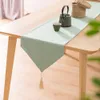 Стол -бегун Nordic Style Table Runner Cotton Linen Lining японский стиль простые элегантные бегуны с кисточками американский кофейный столик флаг дома 230322