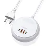 Stazione di ricarica multipla a ricarica rapida rapida da 35 W Presa di ricarica USB PD compatta a 4 porte Adattatore per caricabatterie da muro USB C portatile Touch Night Light per telefoni Tablet con scatola