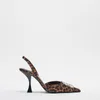 Sandal High Heels Shoes WSL TRAF ZA Summer Pointed s Leopard Print Pump Fashion Travel Stiletto Sandal Woman 230321