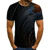 Men's T Shirts Classic Brown Summer Casual Short-Sleeved Fashion 3D Vision Round Neck Tops Trendy Streetwear