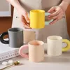 Mugs 320ml Candy Color Ceramic Coffee Cups Water Milk Tea Cup Thicken Handle Heat Insulation Office Drinkware Christmas Gifts