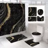 Shower Curtains Flash Pink Marble Shower Curtains Shiny Decor for Bathroom Polyester Fabric Decorative Bath Screen Toilet Cover Carpet WC Sets 230322