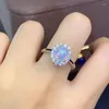 Cluster Ringe Natürlicher Opal Ring S925 Sterling Silber für Frauen Party Jubiläum Hoher Schmuck Verlobung