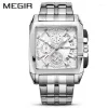 Нарученные часы Megir Luxury Quartz Men Watch Stainless Steel Steel Top Brand Business Watch Hronograph Relogio Masculino 2023