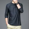 Men's Hoodies 2023 Spring Autumn Men Casual Long Sleeve Slim Tops Tees Male Elastic Sports Sweatshirts Quick Dry Hooded T Shirt G302