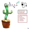 Bambole peluche adorabili danza cactus bambola giocattolo giocattolo elettrone parla ripetuti giocattoli canto dono per bambini educazione 220728 dropliv dh684