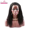 HD Transparent Mongolian Kinky Curly Lace Front Wig Human Hair Pre Plucked for Black Women Glueless 16 Inch Deep Jerry Curly Wave Lace Frontal Wigs Full and Thick