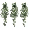 Dekorativa blommor 2st Ivy Green Fake Leaves Garland Artificial Plant Vine lövverk Heminredning Plastisk rotting Sträng Väggväxter