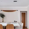 Lustres modernos simples lustres de tira de madeira luminárias de cozinha de madeira decoração de iluminação interna
