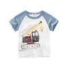 Magliette 210Y Cartoon Print Baby Boys T Shirt per Summer Infant Boy Escavatore Magliette Maniche corte Abbigliamento per bambini Toddler Cotton Tops 230322