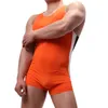 Undershirts Sexy Mens Bodysuits Leotard Jumpsuits One-piece Wrestling Singlet Overalls Shorts Bugle Pouch Male Underwear XL