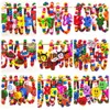 100pcs Girls Natural Wood Beaded Bracelets Styles Mix Children Wooden Wristbands Child Party Bag Fillers Birthday Gift Wholesale Jewelry