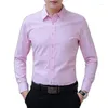 Herrklänningskjortor långärmad solid män Klädmode 2023 Spring Autumn Business Formal Wear Blus Slim Fit Camisa Masculina Tops T01