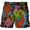 Mäns shorts 2023 Swimming Trunks för män sommar 3d koi konstmönster snabb torr strandkläder kläder