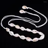 Kedjor 2023 Schelpen Ketting Natural Shell Necklace Treasure Spiral Candle Knotade Woven Chain Halsband Cleavicle Muszelki Goth Choker