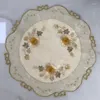 Table Napkin 6 Pcs Round Embroidery Lace Placemat Home Non-slip Heat Insulation Furniture Decoration Cup Mats