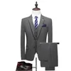 Abiti da uomo Blazer Abiti da uomo Boutique Completi Abiti da sposo da sposa Abiti da cerimonia tinta unita Business 3 P Set Giacche Pantaloni Gilet Taglia S-5XL 230322