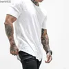 Heren t-shirts mannen t-shirt stevige kleuren casual workout shirts gebogen zoom t-shirt mannen mode streetwear 3xl w0322